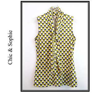 Sleeveless Cowl Neck Bow-tie Top